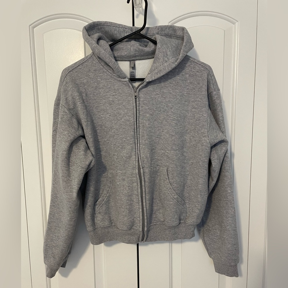 Skims Cotton Fleece Oversized Zip Up Hoodie Size Medium
